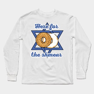 Blue Here For The Shmear - Bagel Pun 2 Long Sleeve T-Shirt